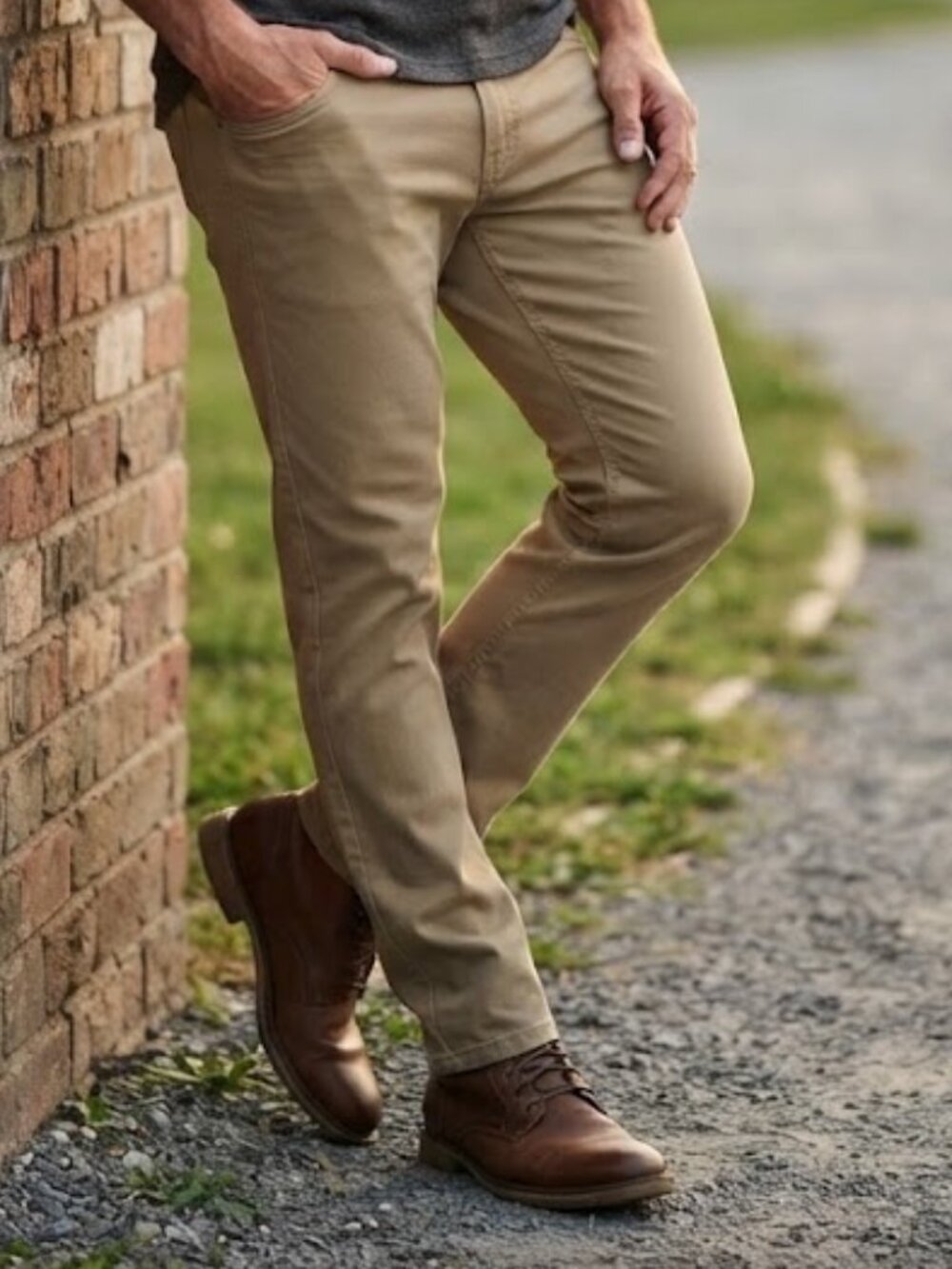 Volcom Khaki Chino Pants Men's Size 34 True to This Stretch Casual